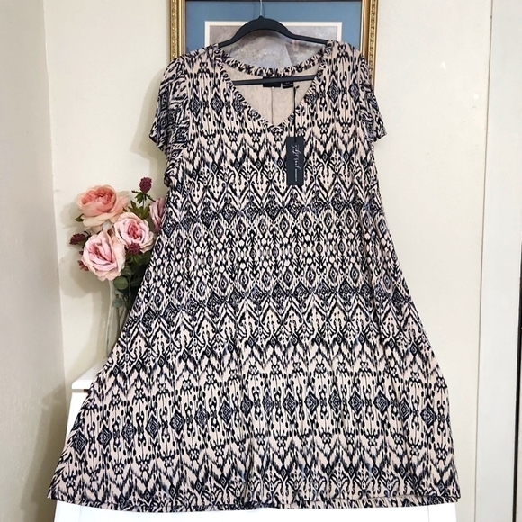 Rachel Zoe Shirt Dress Size 1X Casual Vacation Cruise Lagenlook - Picture 1 of 10